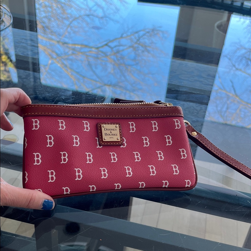 Dooney & Bourke Burgundy Monogram Wristlet